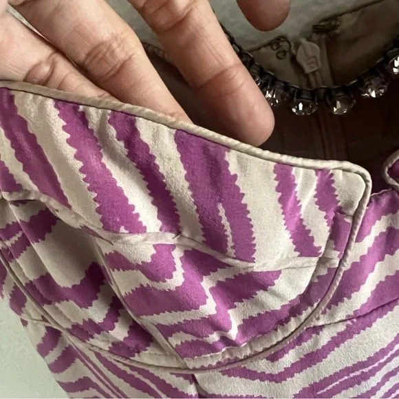 REBECCA TAYLOR Silk Ribbed Zebra Purple Shirt - Picture 4 of 4